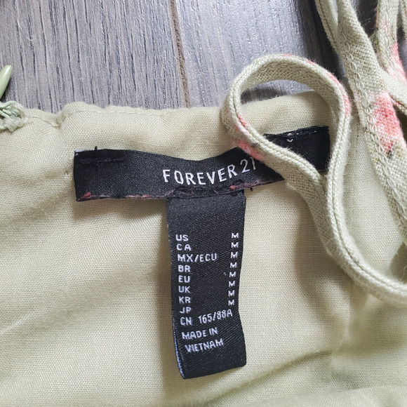 Romantic Garden Party Dress Midi Linen Green Pink Feminine Whimsi Cottagecore - Picture 8 of 10